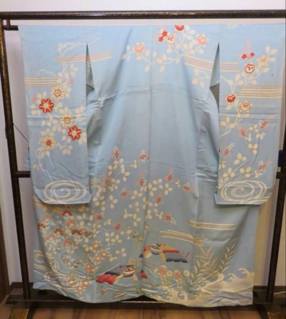 アンティーク振袖 まとめ売り 振袖 水色 花柄