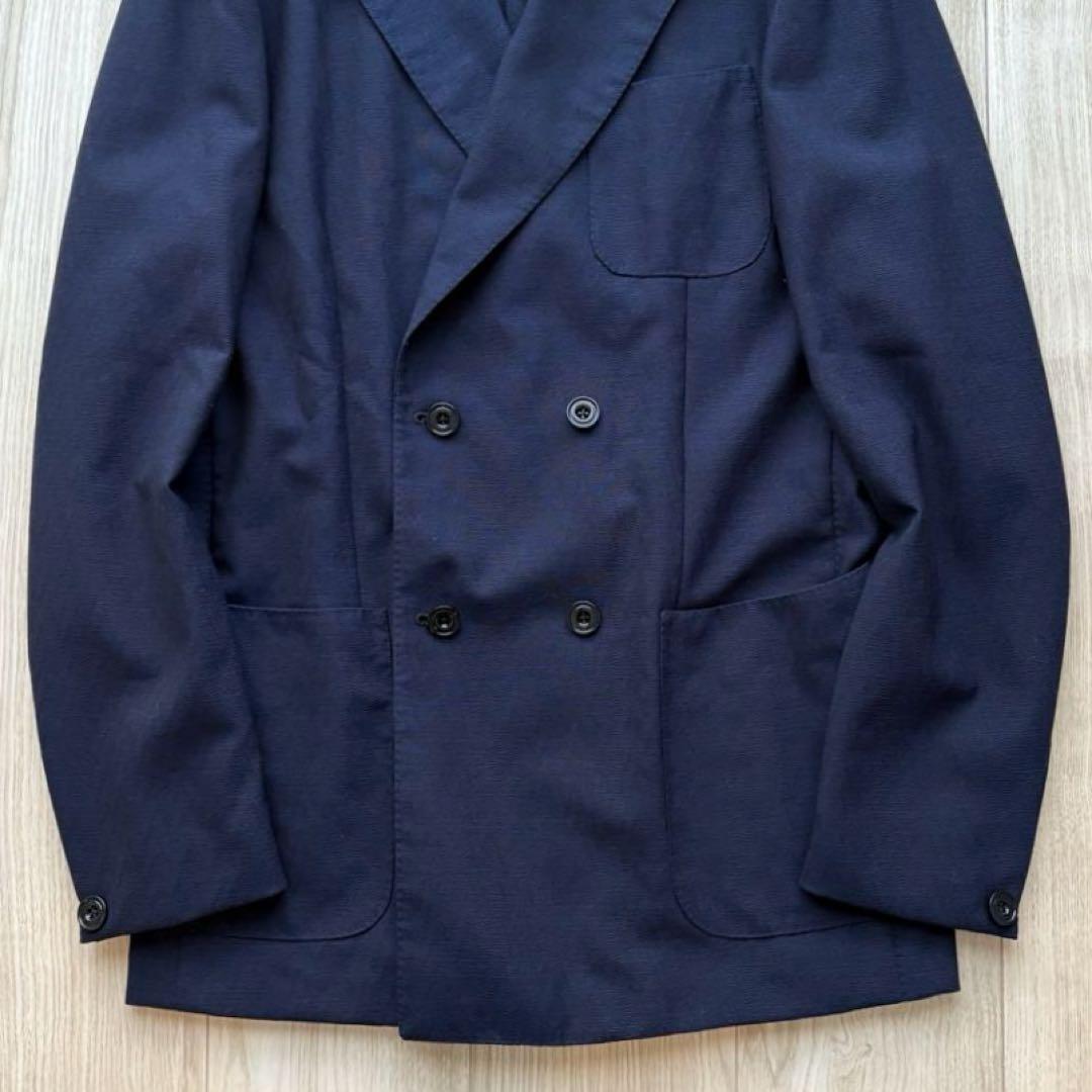 【美品】ernesto エルネスト アンコンジャケット 48 ネイビー イタリア