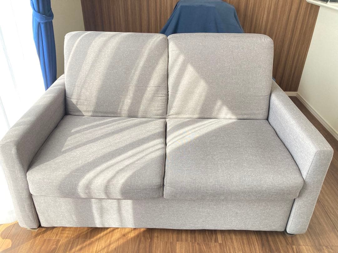 ニトリ バード3 グレー 2人掛けソファ ベット　リクライニング