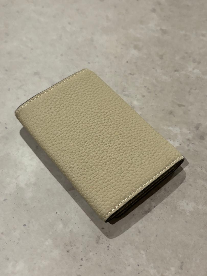 ボナベンチュラビジネスカードケース名刺入れグレージュシュリンクレザー