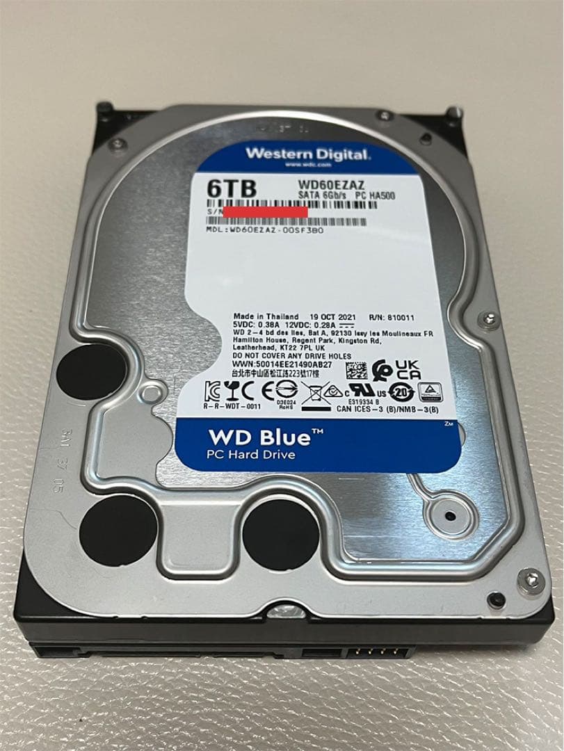 WD60EZAZ WD Blue 6TB HDD 11,302時間使用