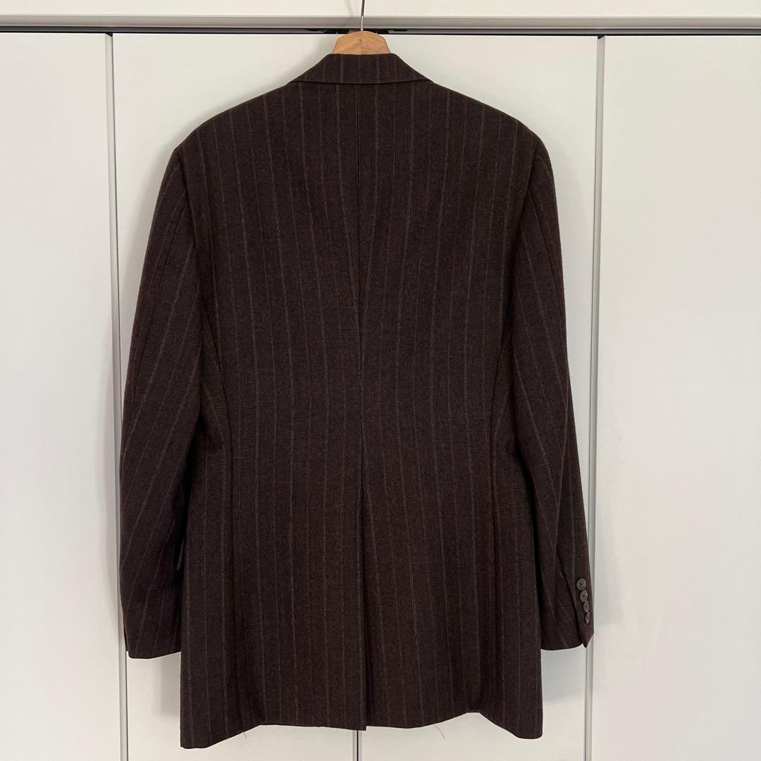 ブラウン ストライプ テーラードジャケット
