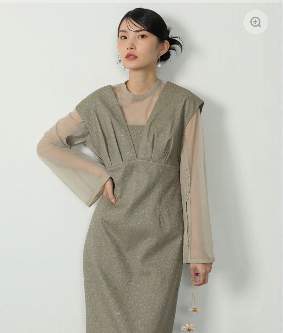 KANA ジャガードワンピース　パーティドレス　Mサイズ