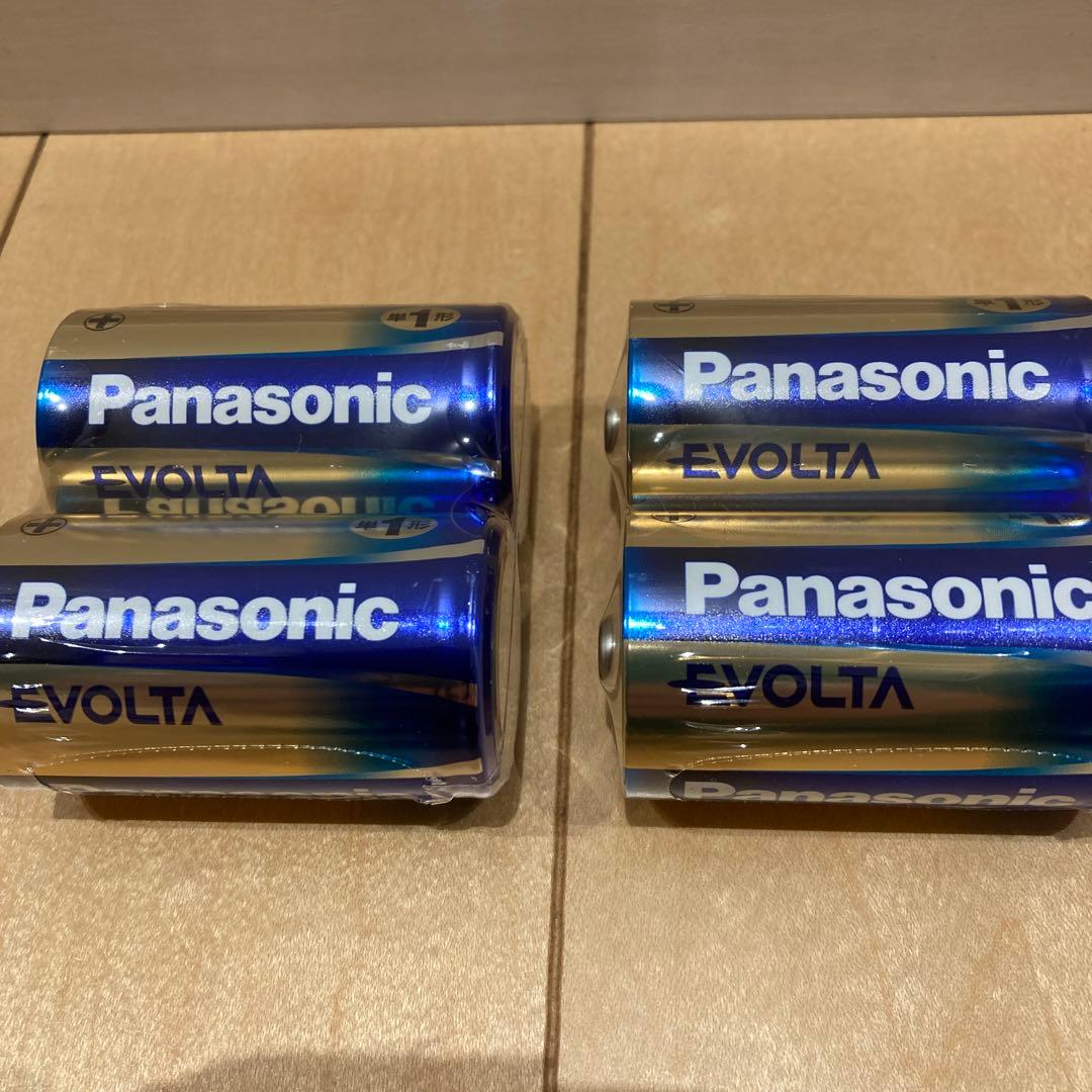 新品　パナソニック　アルカリ乾電池エボルタ単1形　4個