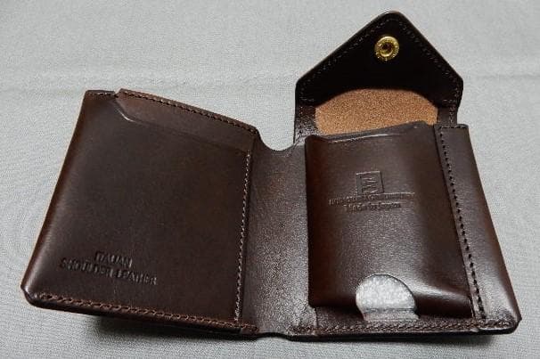 ま*ー様 展示美品　池之端銀革店Crampシュリンクレザーコンパクトウォレット