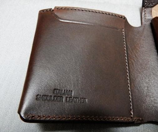 ま*ー様 展示美品　池之端銀革店Crampシュリンクレザーコンパクトウォレット