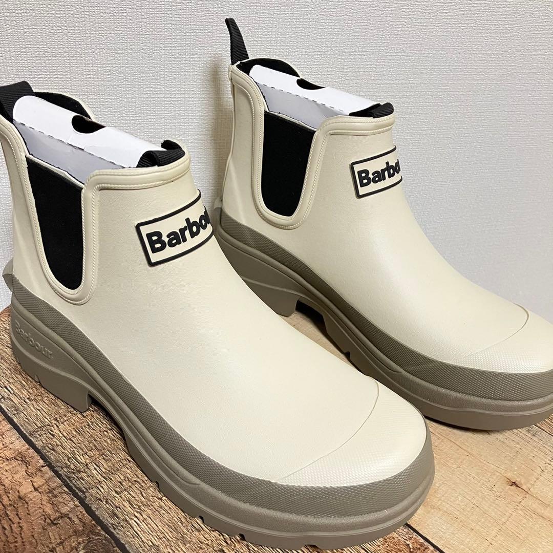 Barbour Nimbus チェルシー サイドゴア レインブーツ ベージュ