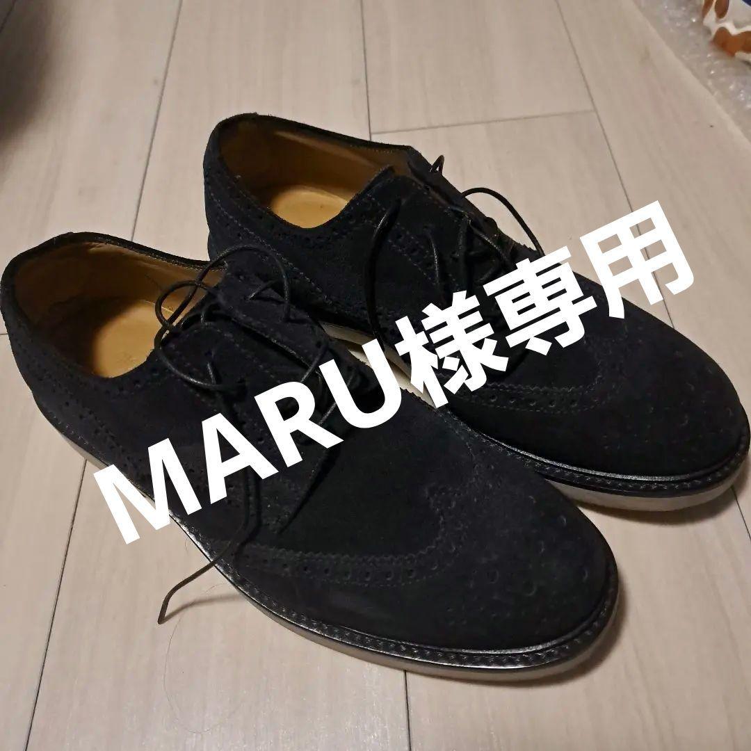 ジョルジオアルマーニ黒 スエード シューズ　ウィングチップ