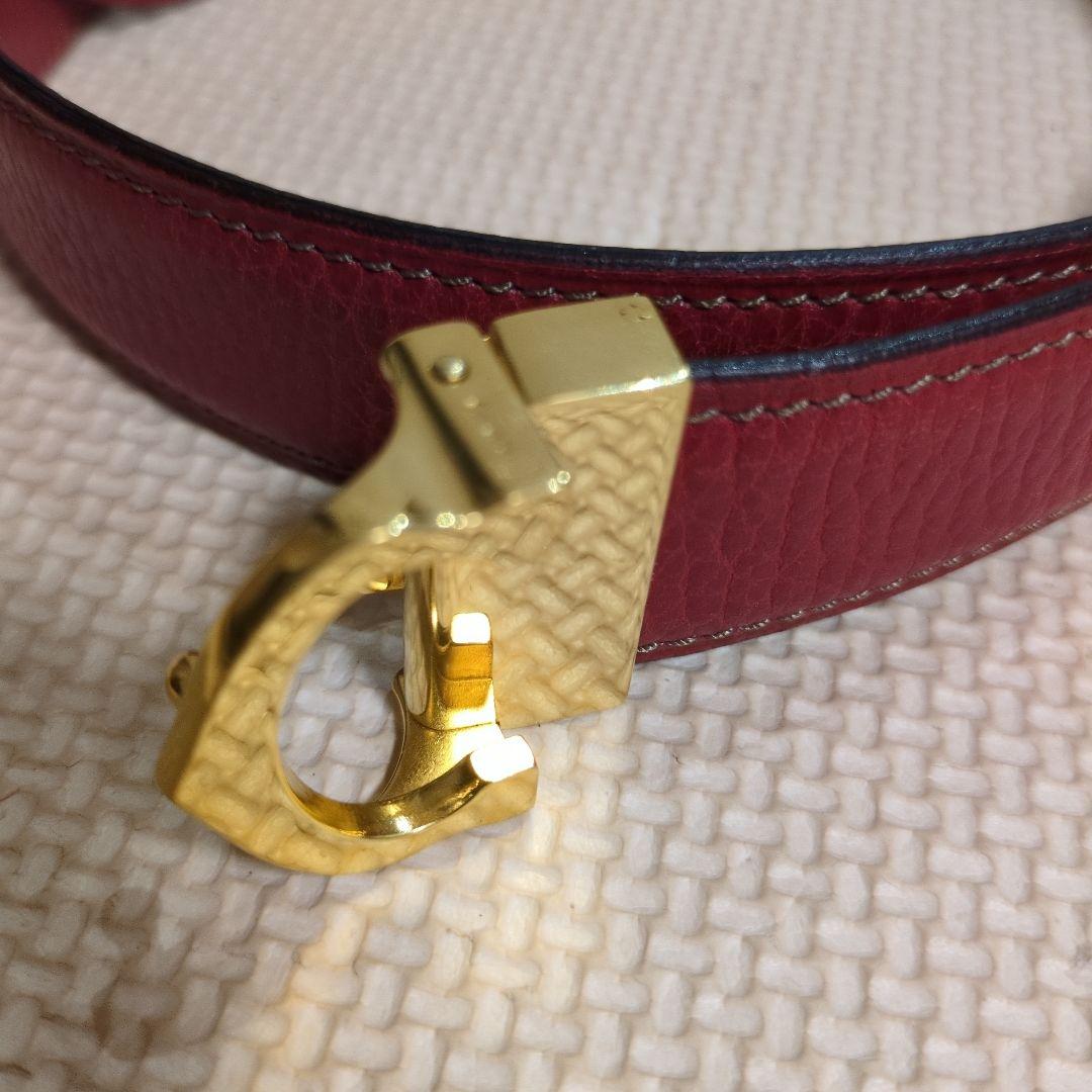 カルティエCartier 赤 レディース　レザー ベルト