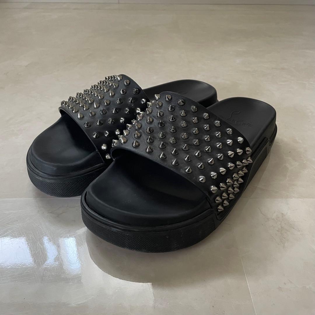【極美品】ルブタン スパイク サンダル ブラック サイズ39.5
