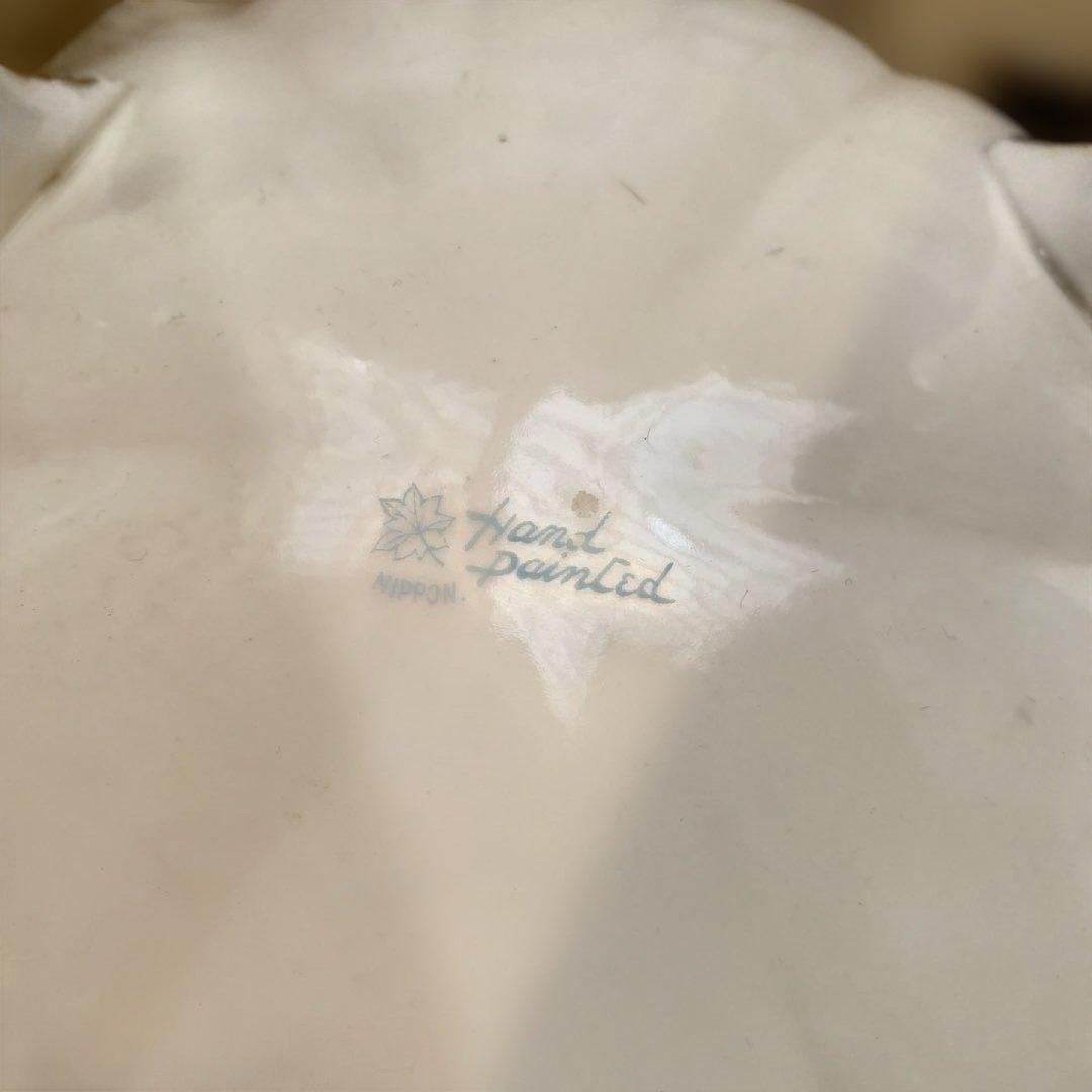 アンティーク　オールドノリタケ　金彩桃図脚付鉢】