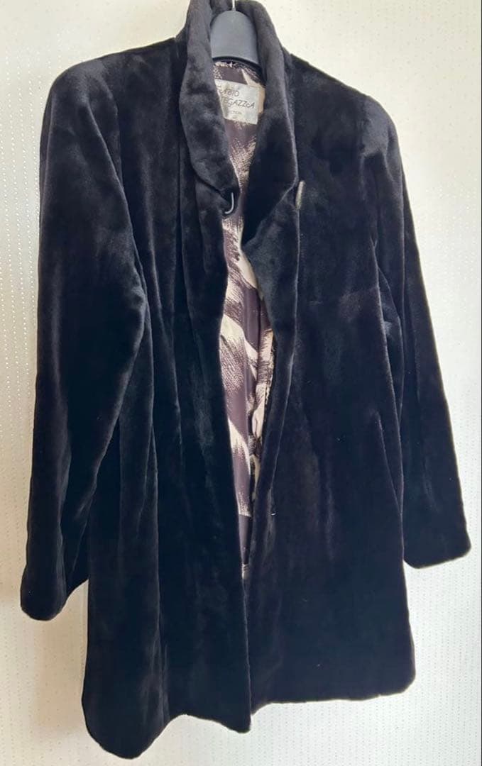 未使用サガフォックス銀タグ シェアードミンクコート黒