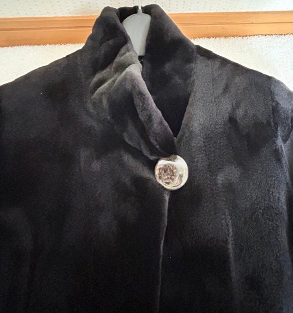 未使用サガフォックス銀タグ シェアードミンクコート黒