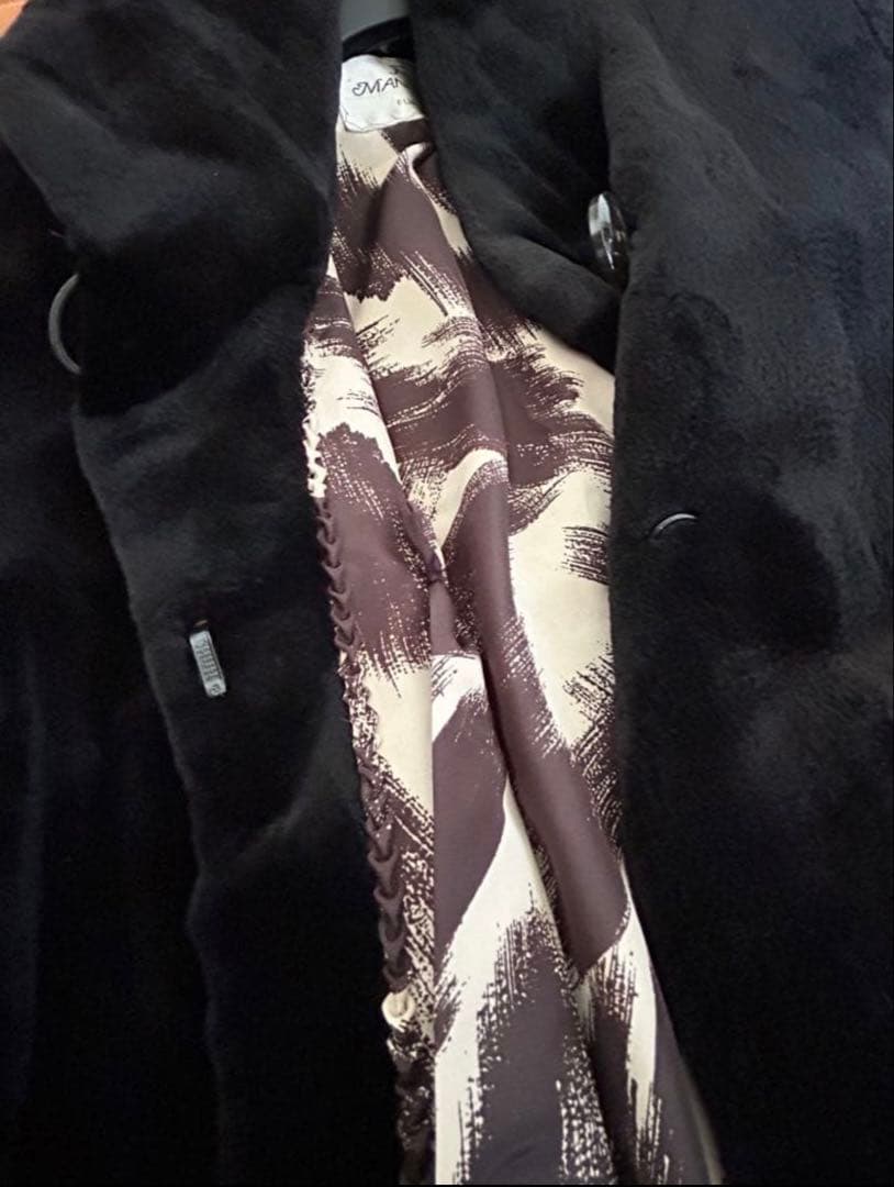 未使用サガフォックス銀タグ シェアードミンクコート黒