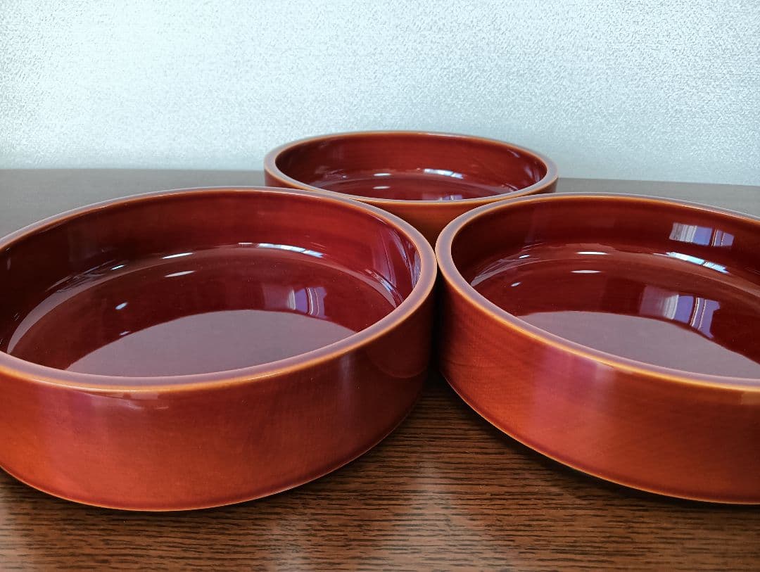 【未使用】飛騨春慶塗 漆塗り 丸型三段重箱 伝統工芸品 天然木 お正月 おせち