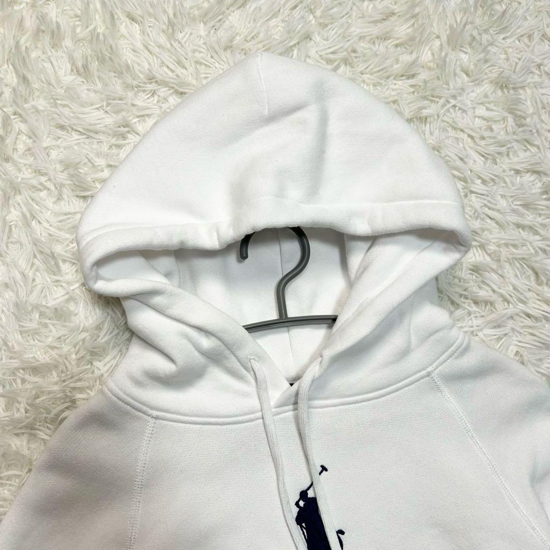 美品 現行タグ QR ポロラルフローレン パーカー ビッグポニー 白 ネイビー