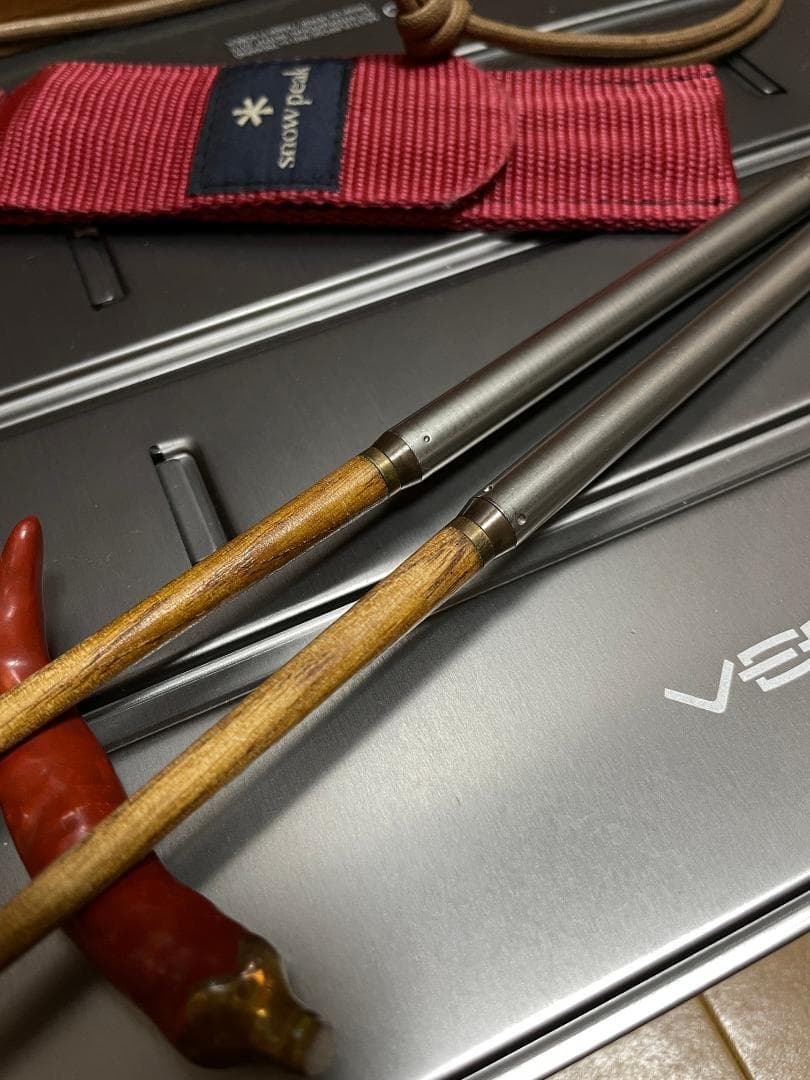 黒＆白銀、幸運の夫婦（めおと）箸！スノーピーク 旧・和武器（丸形） ブラック