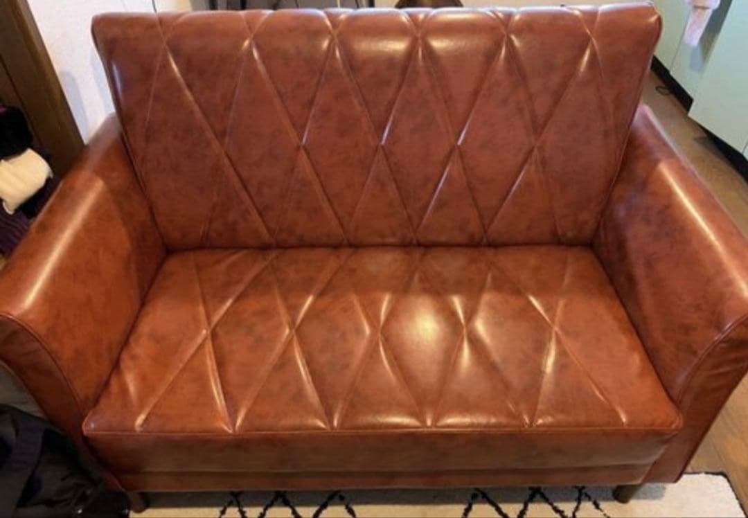 ＢCOMPANY　レザーソファ　二人掛けソファ　ビンテージ風