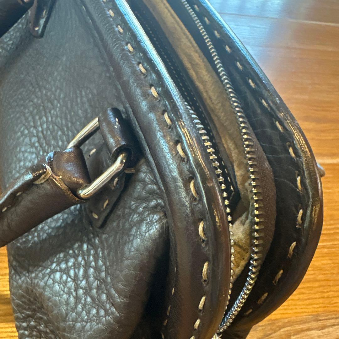 FENDI レザー ハンドバッグ ステッチデザイン