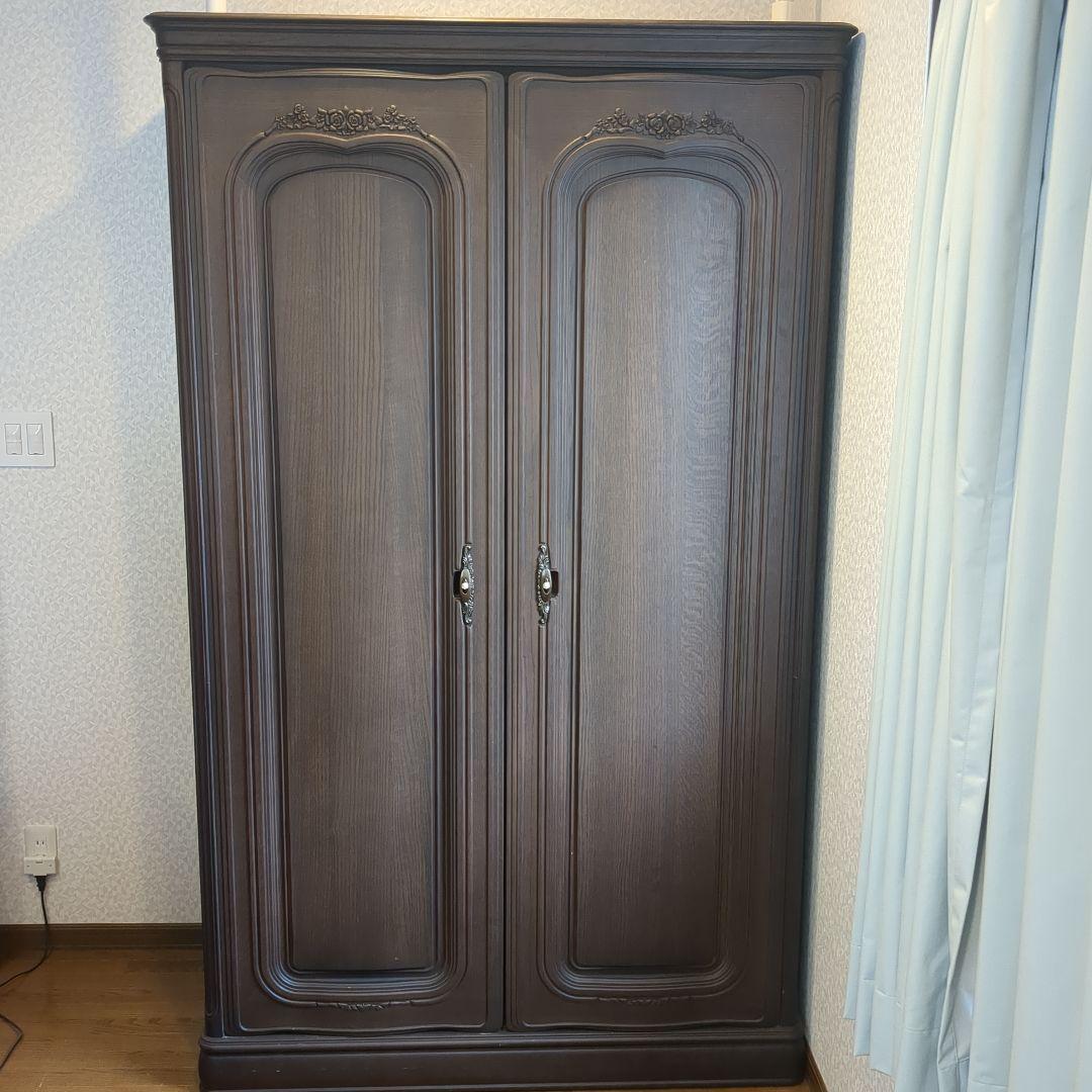 【BULL ROSE】和ダンス 七宝焼装飾取っ手 薔薇柄と多重框彫刻