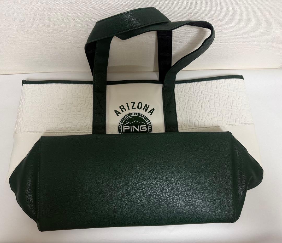 新品 PING GB-N2507 トートバッグ 白×緑