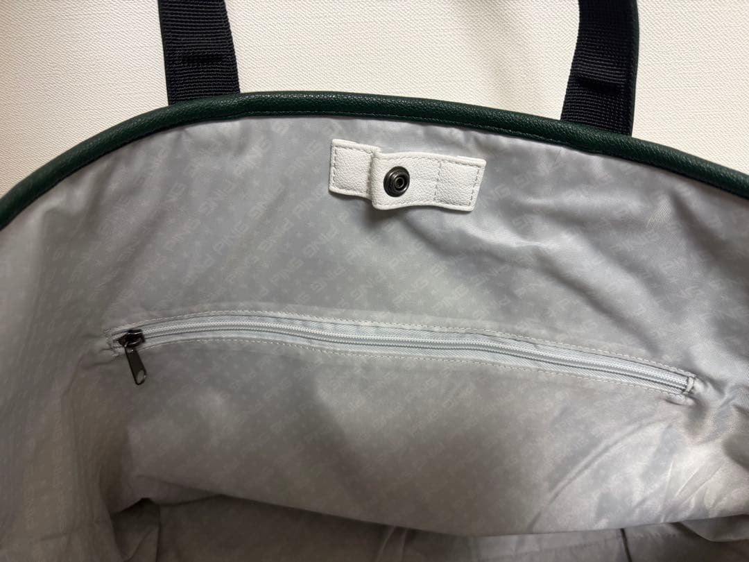 新品 PING GB-N2507 トートバッグ 白×緑