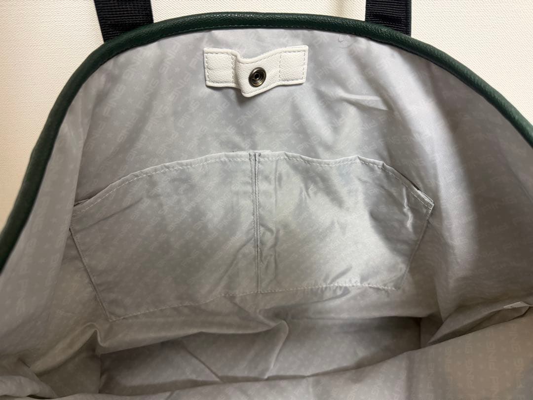 新品 PING GB-N2507 トートバッグ 白×緑