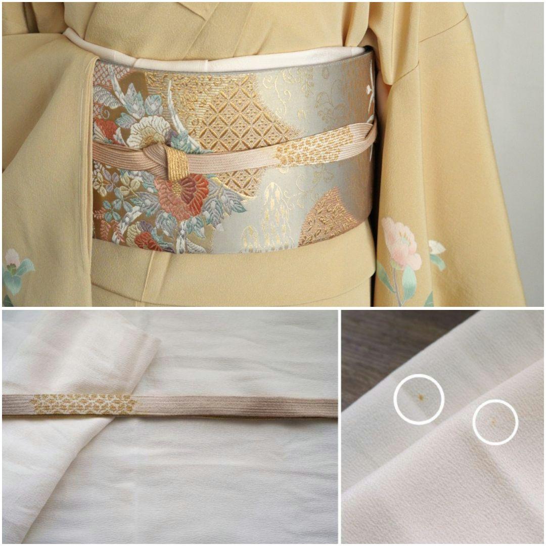 ベージュ訪問着コーディネートフルセット 正絹 袷 花 入学式・お宮参りなど