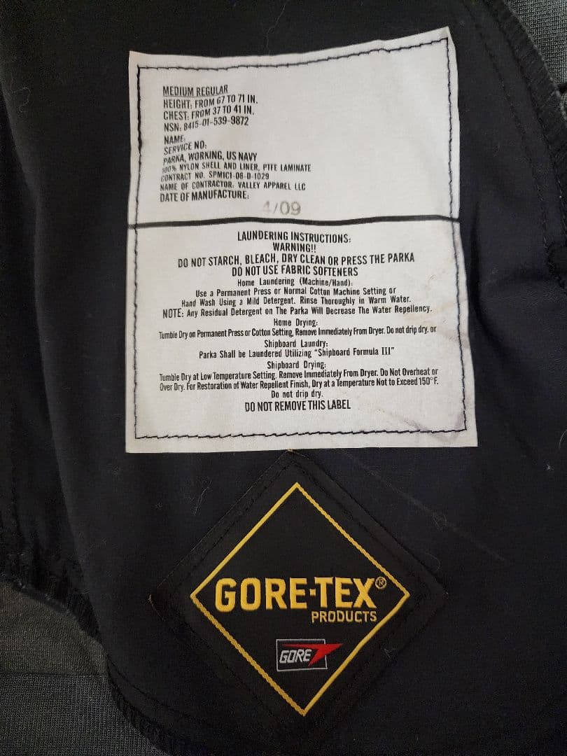 し*け様 【美品】US.NAVY Type1 GORE-TEX PARKA/フリ