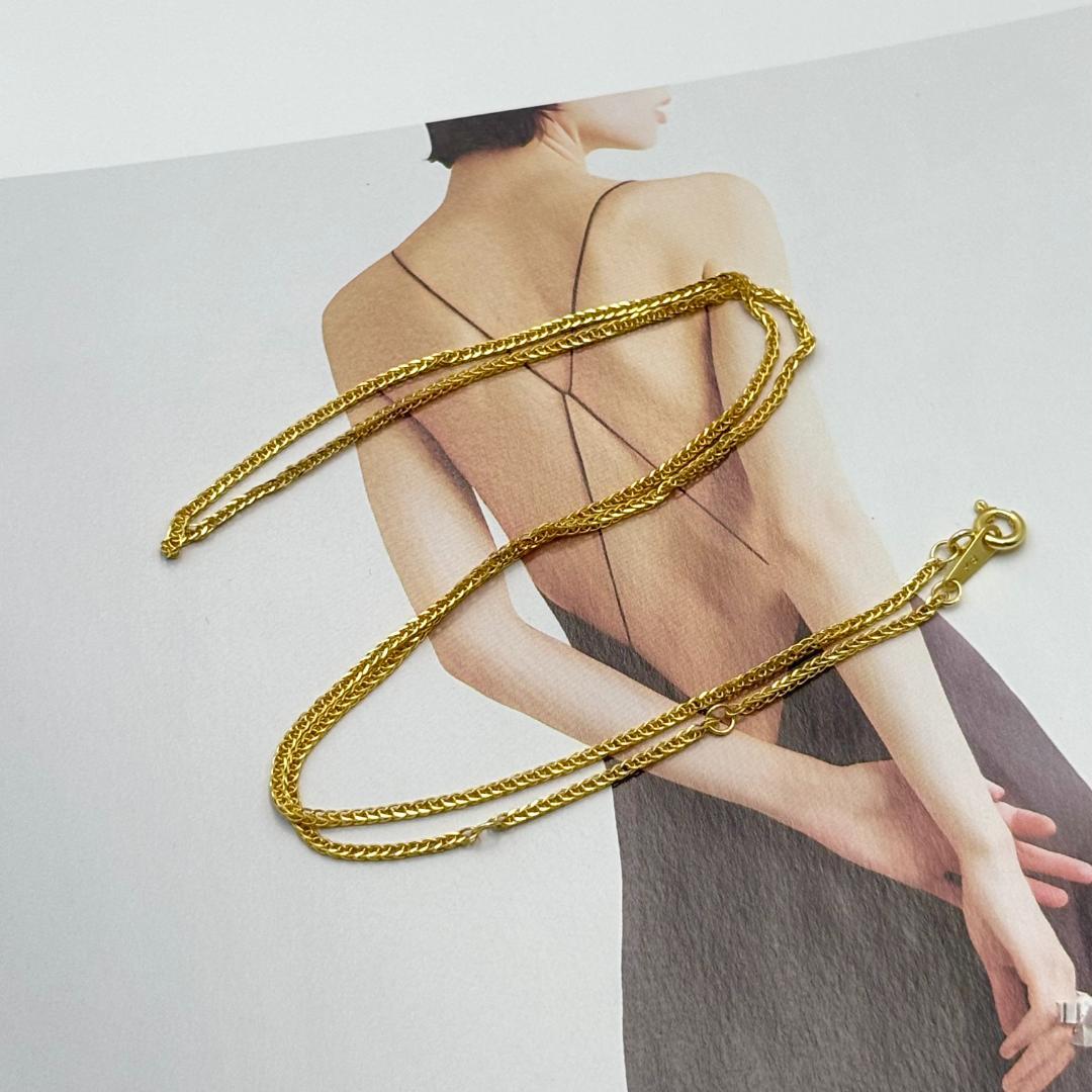 K18金 ツイストチェーン ネックレス 長さ 45cm （調節可能）