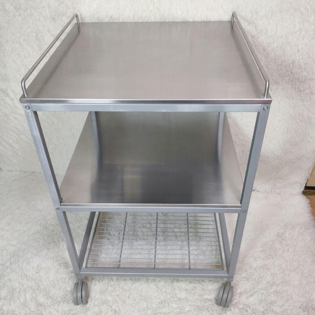 【希少 廃盤モデル】IKEA UDDEN ステンレスワゴン　キッチンワゴン作業台