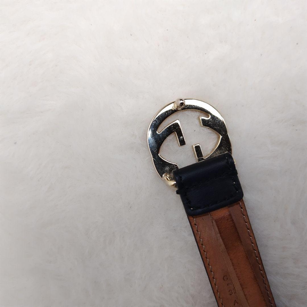 ✨美品✨ GUCCIベルト インターロッキング ブラック  レディース