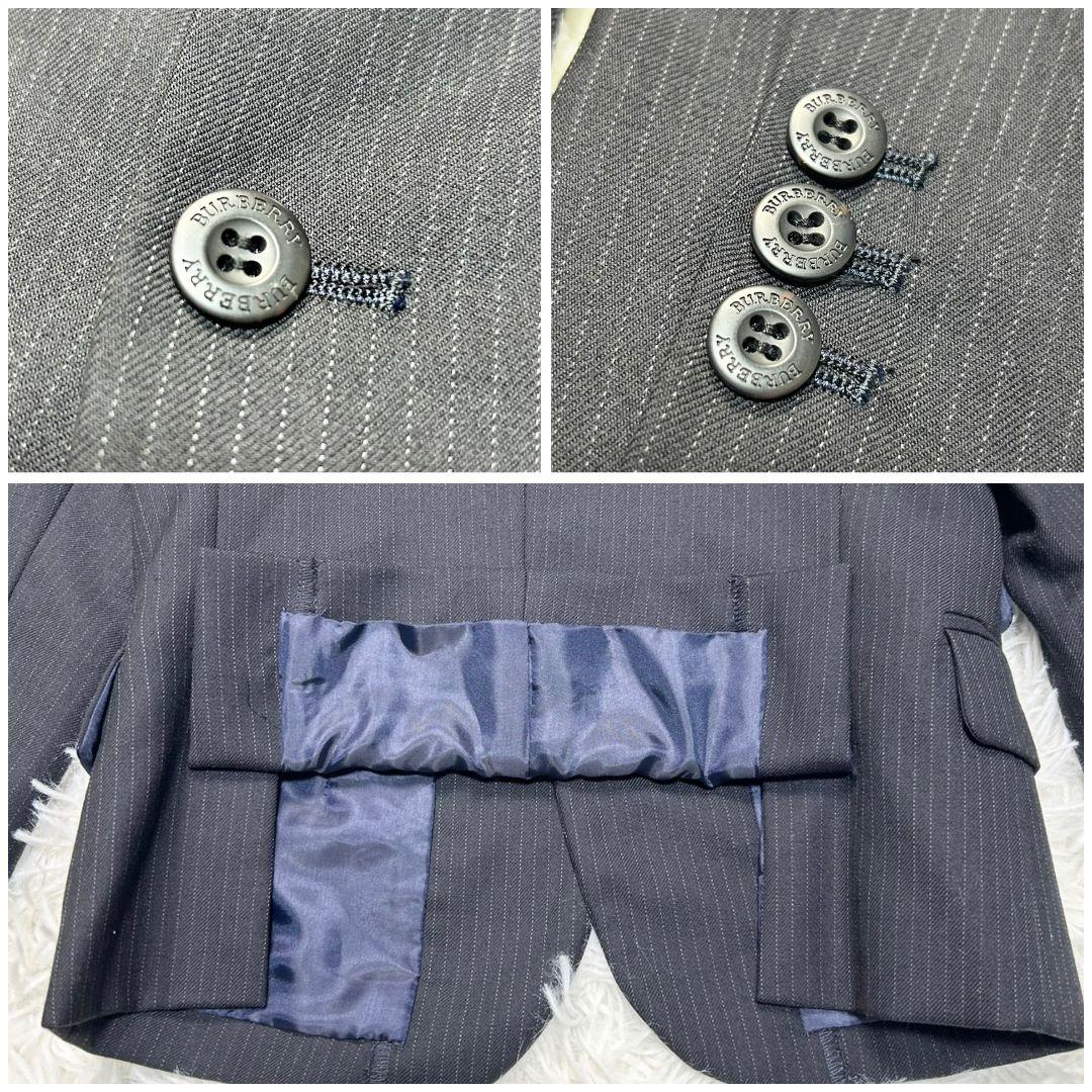 【美品】バーバリー フォーマル スーツ キッズ 100 ブラック 卒服 冠婚葬祭