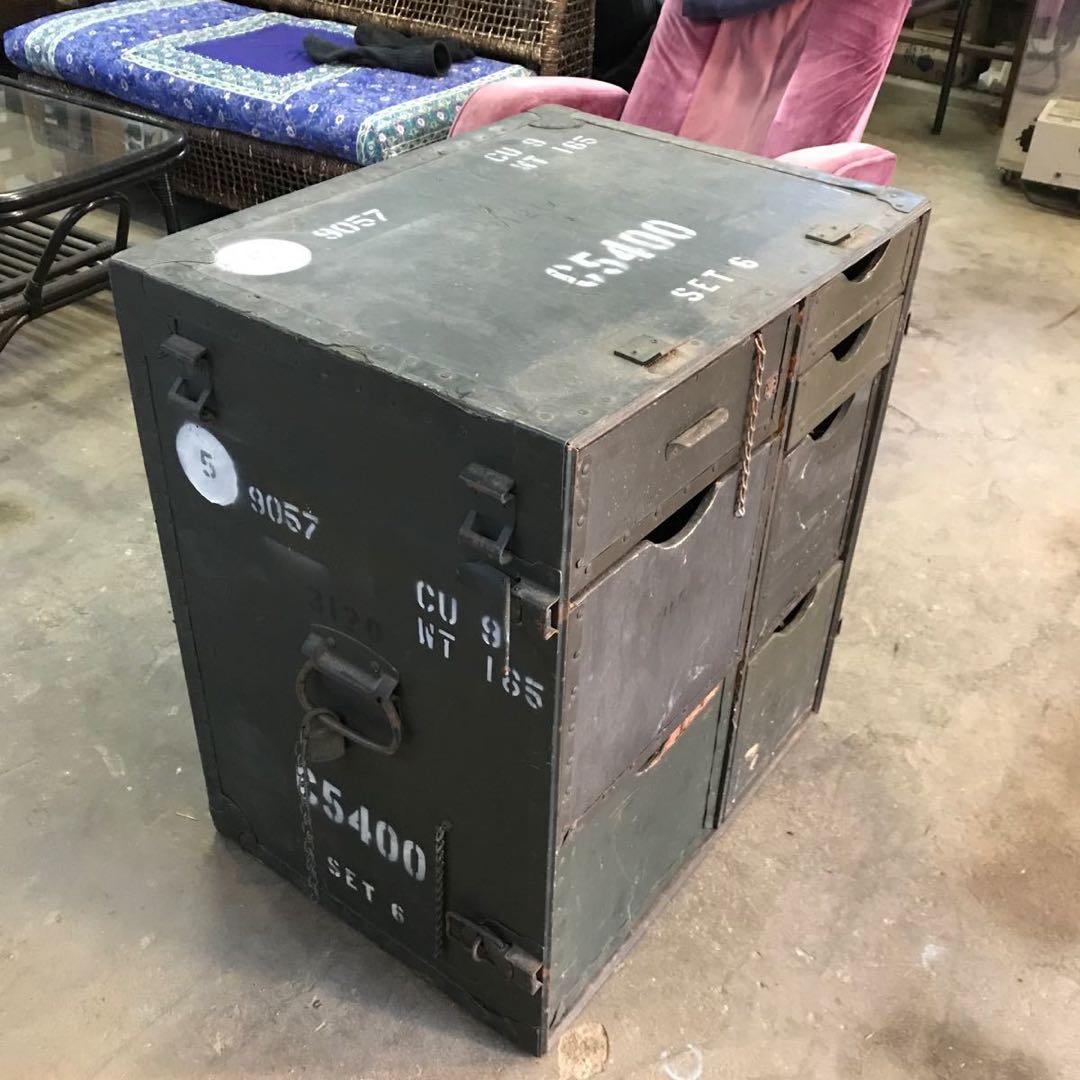 ご*ー様 希少 実物 米軍 チェスト 物入れ デスク周り 棚 引き出し ミリタリ