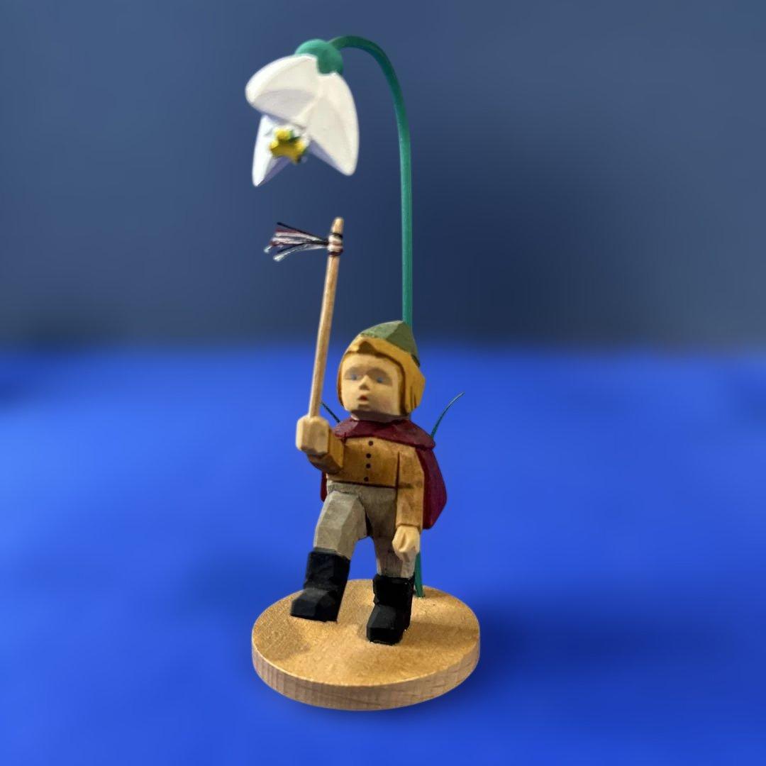 ドイツ製　木製人形　シューマン工房　エルツ地方　ザイフェン 可愛いお花祭り