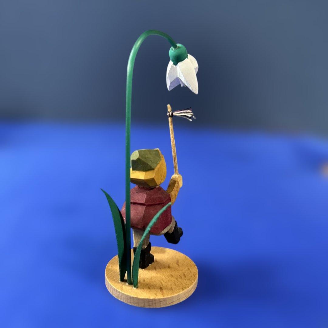 ドイツ製　木製人形　シューマン工房　エルツ地方　ザイフェン 可愛いお花祭り