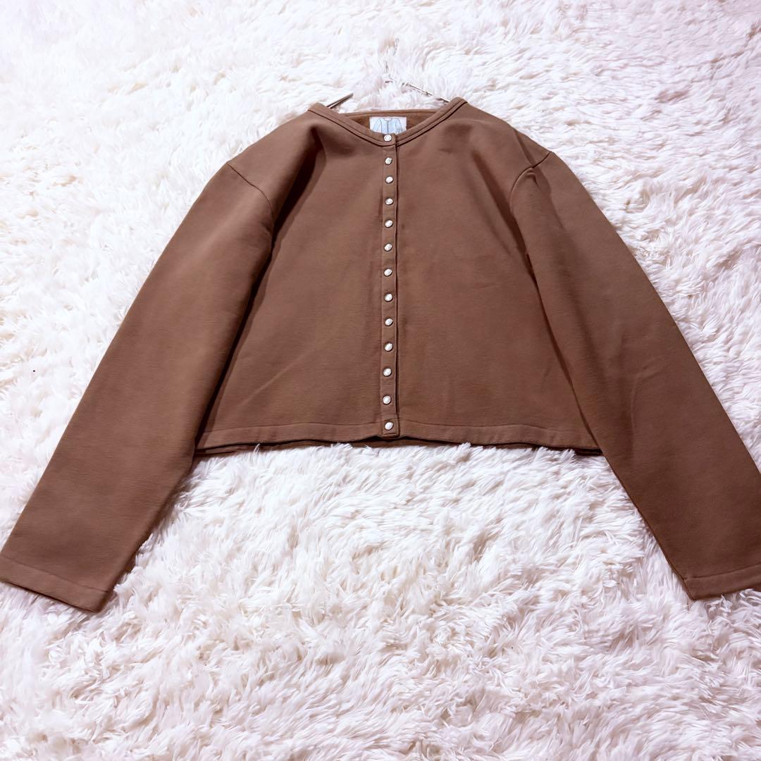 現行タグ★アニエスベー スナップボタン カーディガン 裏起毛 3 ベージュ