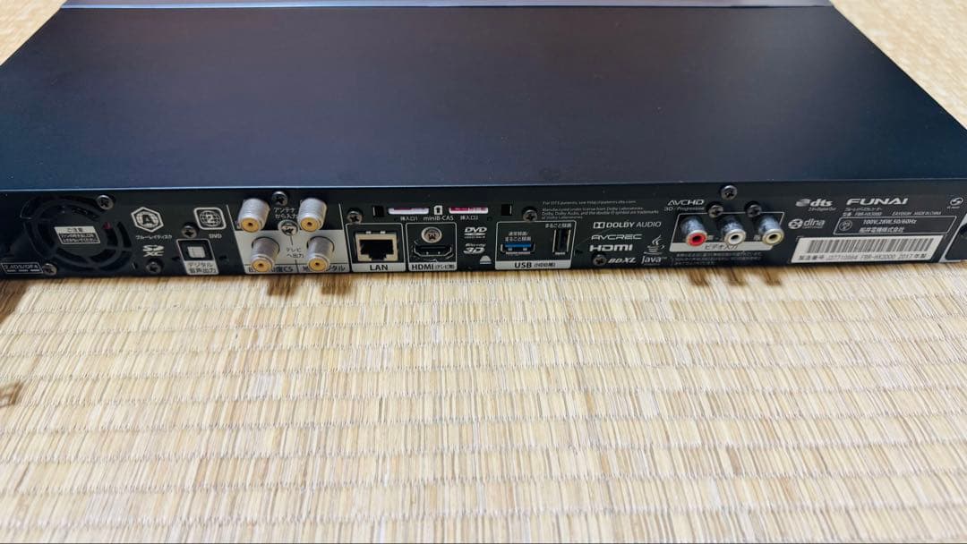 FUNAI　6チューナー　3TBブルーレイディスクレコーダーFBR-HX3000