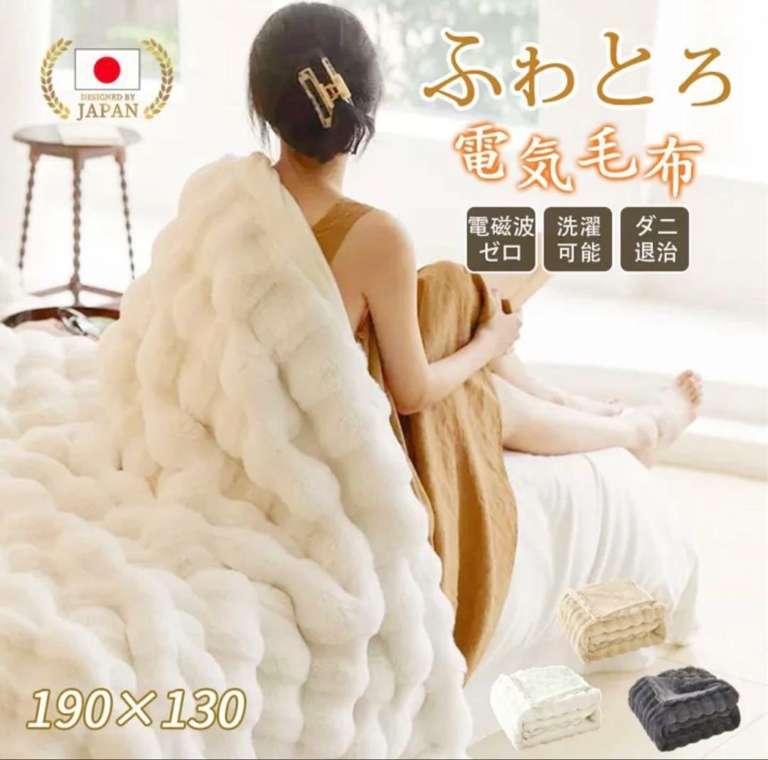 ✨限定1点✨　電気毛布　190×130cm 大判サイズ　ホワイト