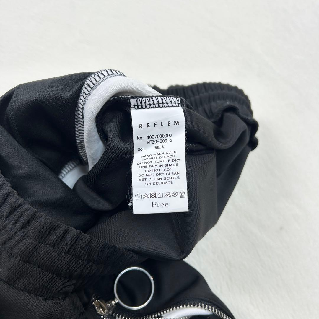 b1439【REFLEM】サイドジップ　ブラック　パンツ　ジャージ　ゴスロリ