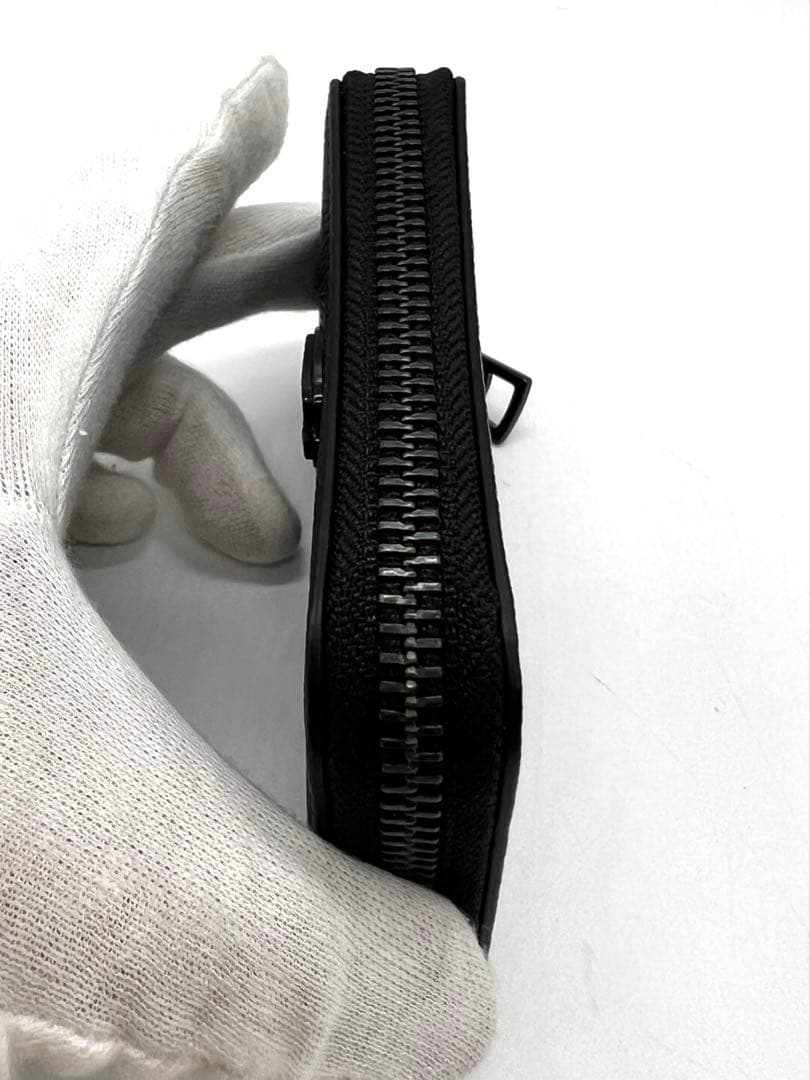 未使用級　COACH　カードケース　ケース　小銭入れ　ラウンドジップ　黒