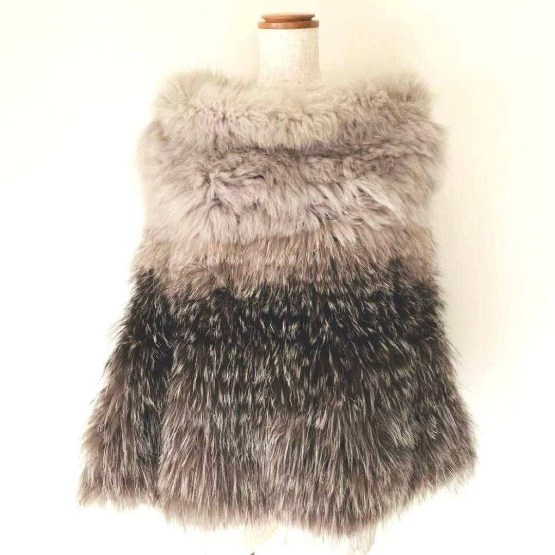 美品✨ダーマ・コレクション 押田比呂美コラボ レイヤード フォックス ポンチョ