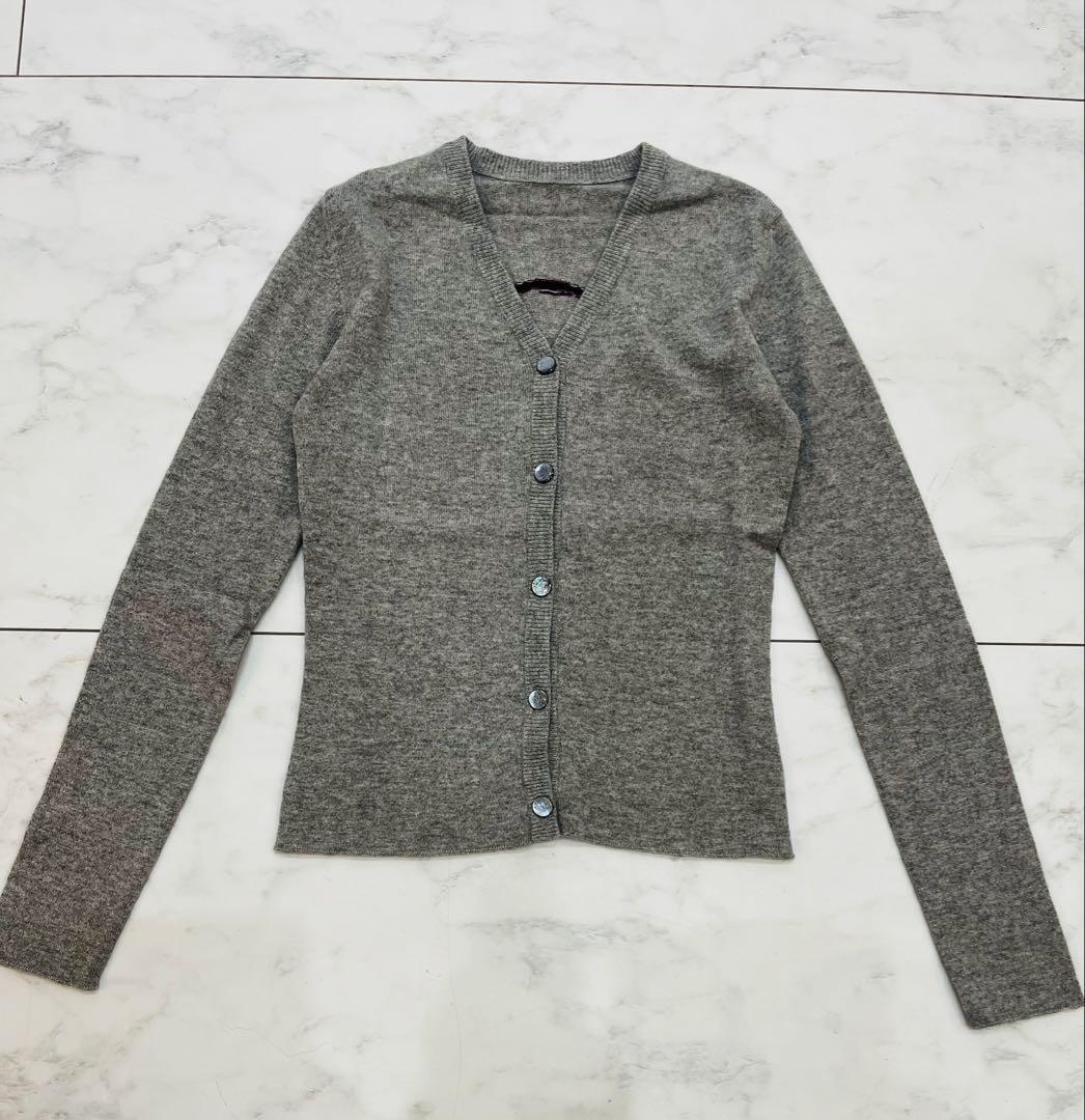 極美品 ルシアンペラフィネ スカル バックデザイン キラキラ カーディガン