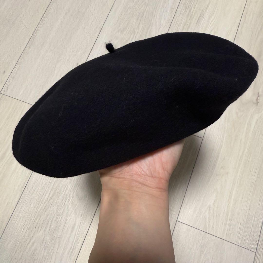SAINT LAURENT PARIS サンローラン ブラック ベレー帽 57