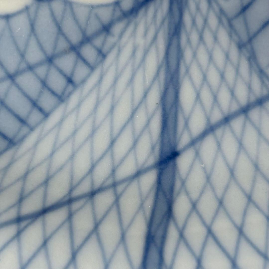 後期鍋島　1850-1870年代　染付網干文皿　古美術　献上鍋島図録掲載　名品