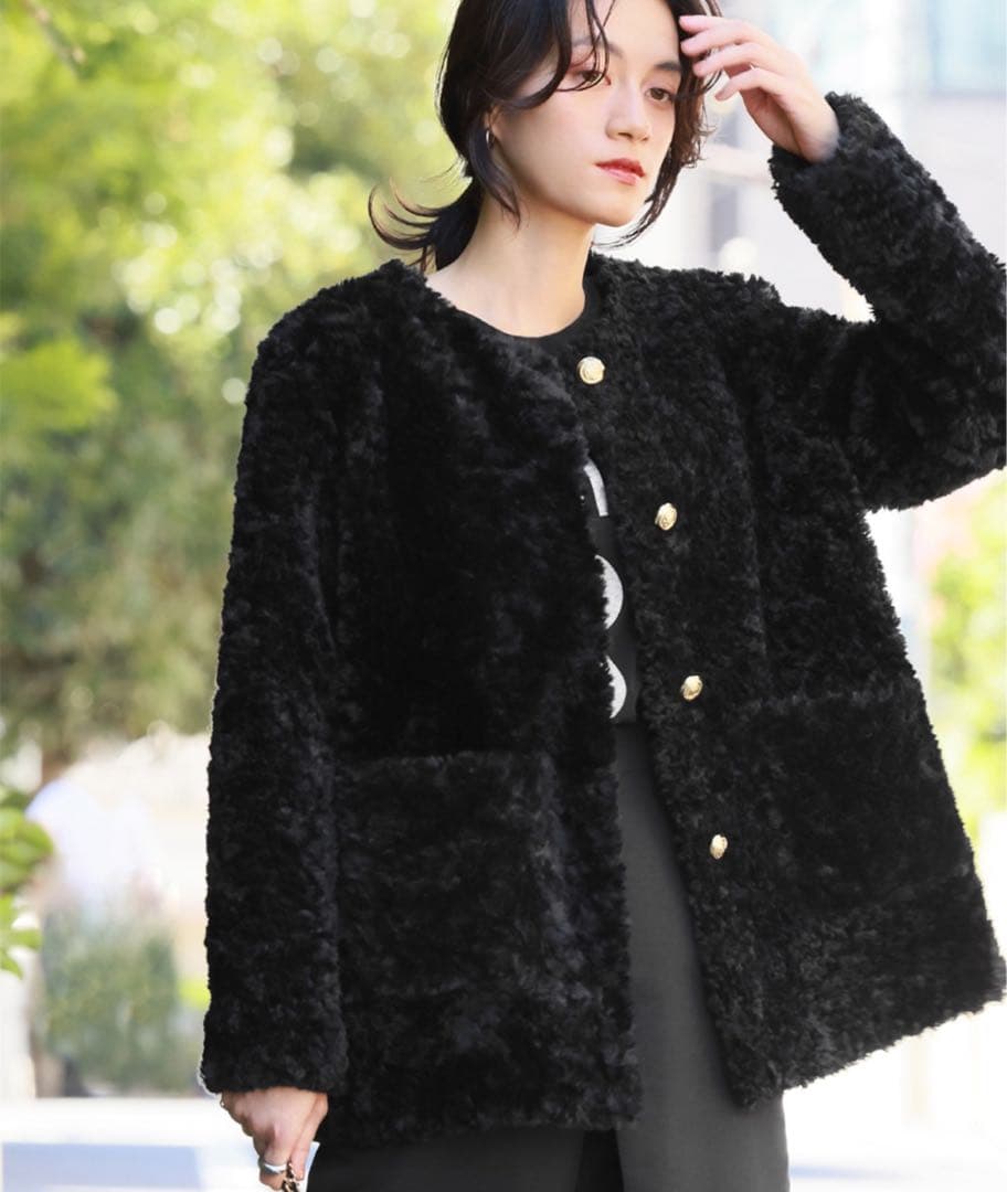 ELFRANK フェイクノーカラージャケット