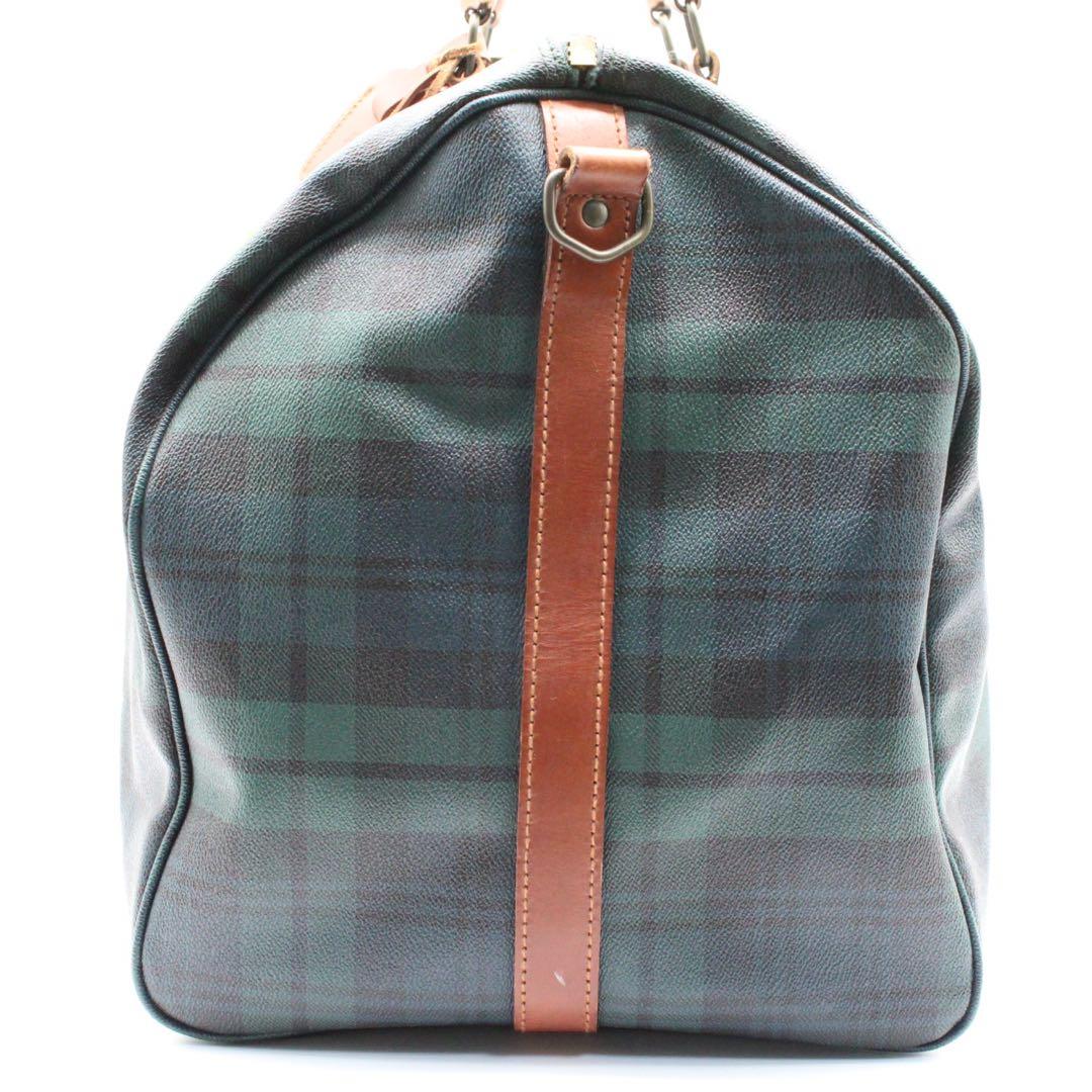 【美品】PoloRalphLauren タータンチェック ボストンバッグ PVC
