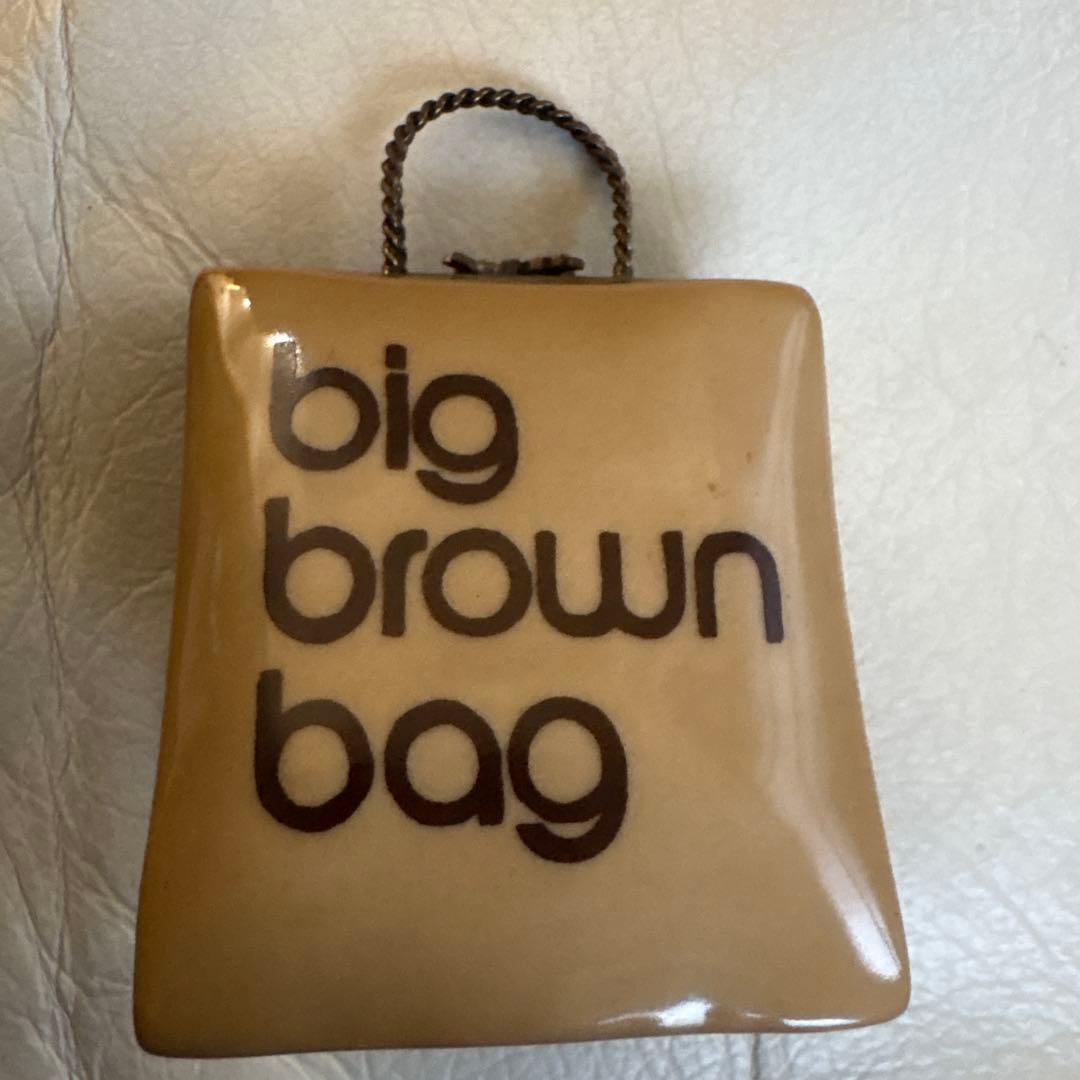 レア　リモージュ製big brown bag フランス製　アンティーク