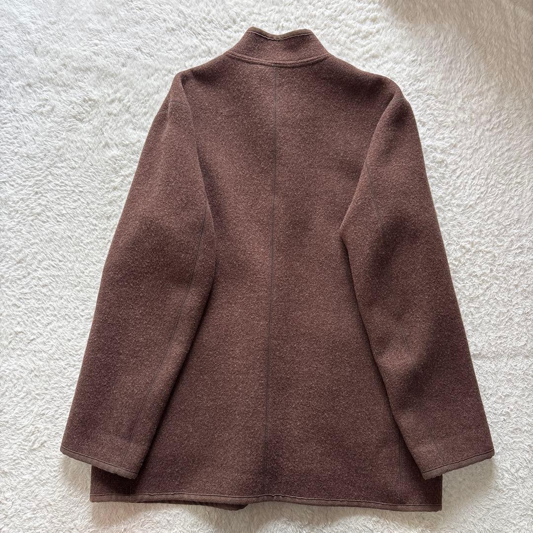 Papas＋　アンゴラ カシミヤ混ウール カバーオールジャケット　L ブラウン