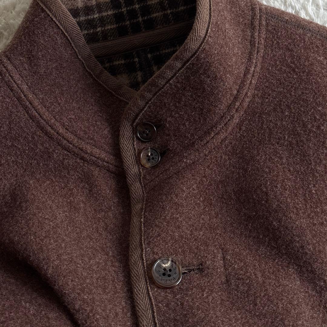 Papas＋　アンゴラ カシミヤ混ウール カバーオールジャケット　L ブラウン